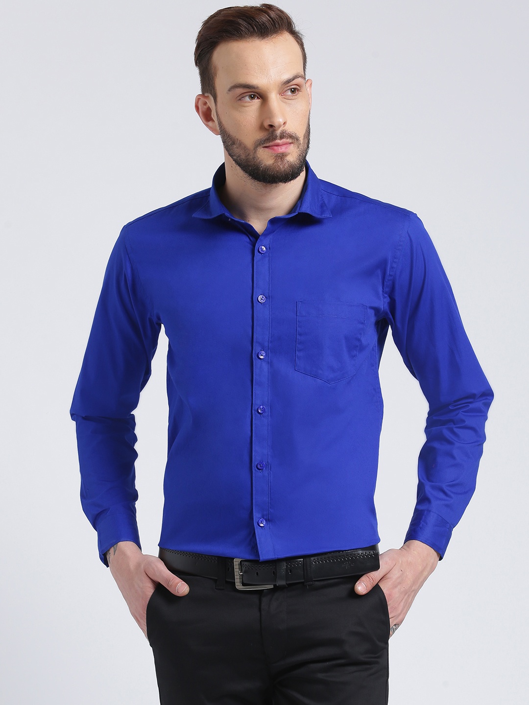 

Being Fab Men Blue Smart Regular Fit Solid Formal Shirt