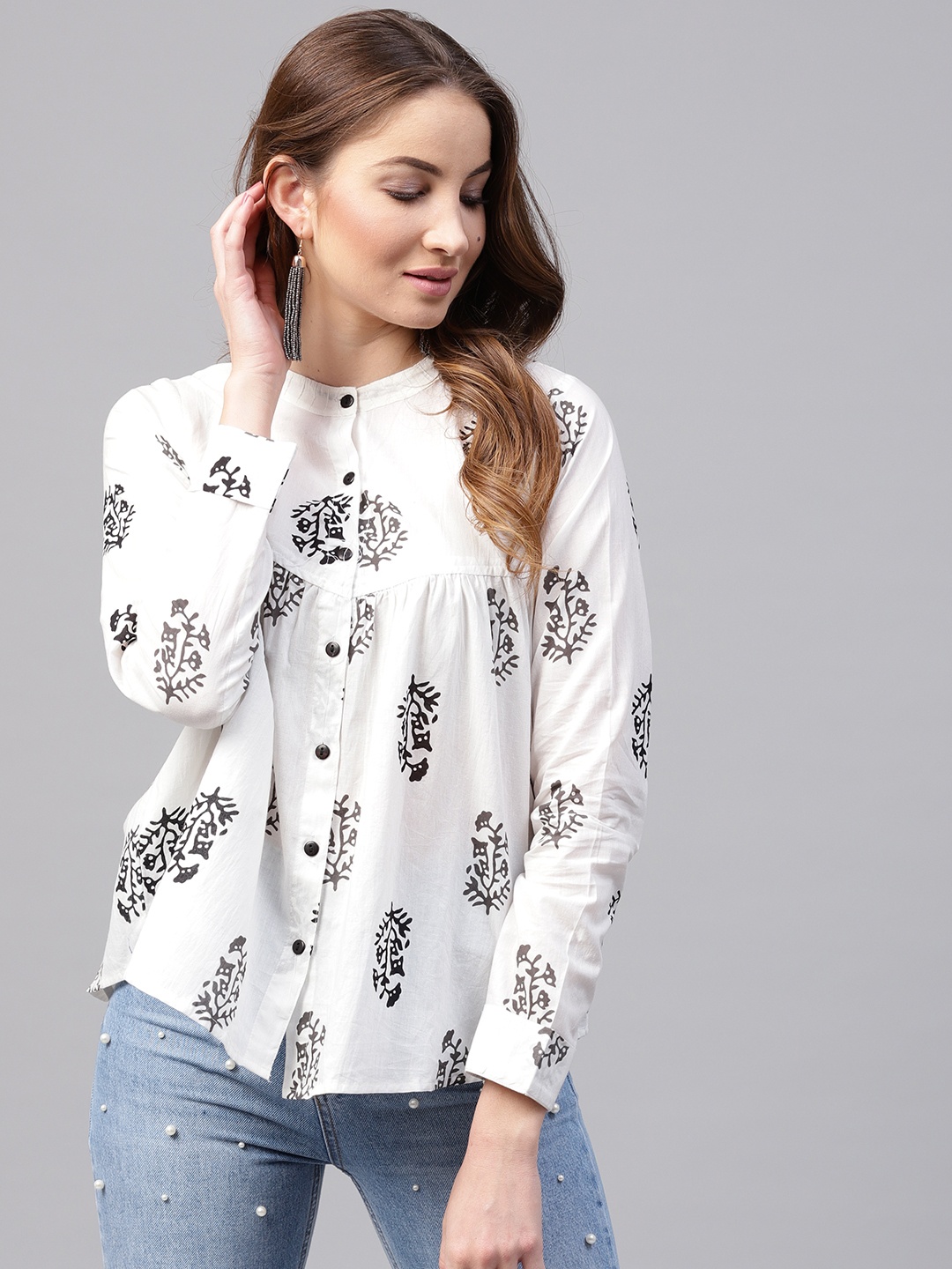 

Nayo White & Black Printed Tunic