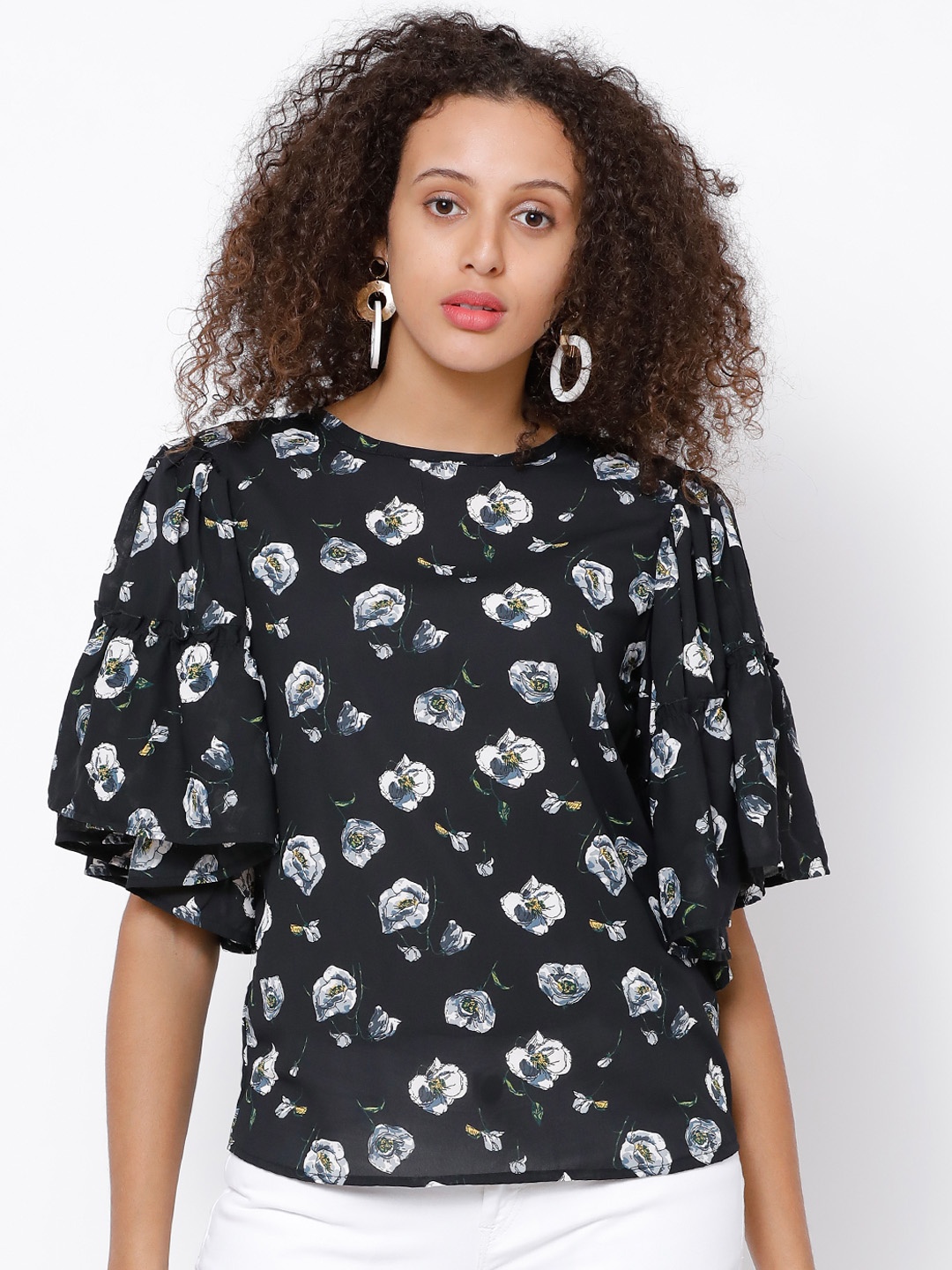 

Tokyo Talkies Women Black Printed Top