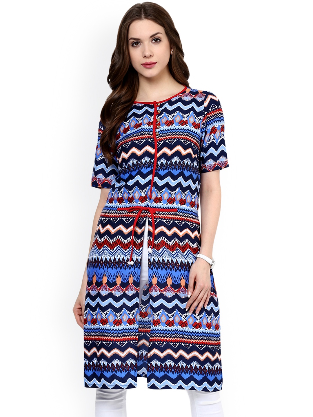 

Pannkh Women Multicoloured Printed A-Line Kurta, Multi