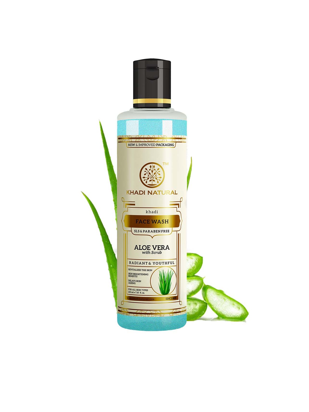 

Khadi Natural Unisex Aloe Vera Herbal Face Wash with Scrub 210 ml, Blue