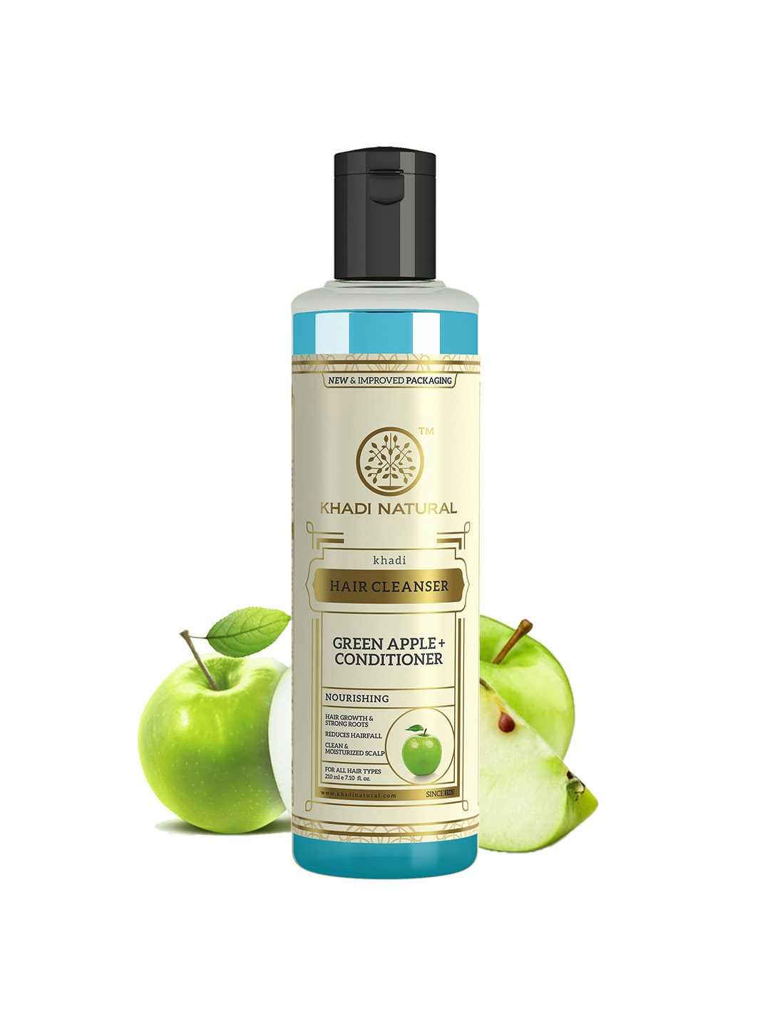 

Khadi Natural Green Apple + Conditioner Hair Shampoo - 210 ml, Blue