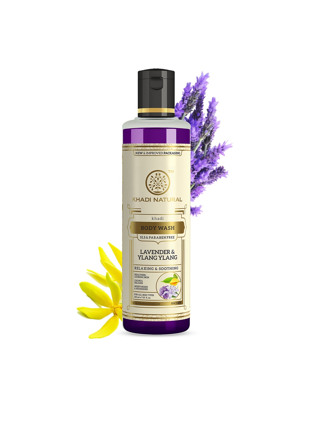 

Khadi Natural SLS & Paraben Free Lavender & Ylang Ylang Body Wash - 210ml, Purple