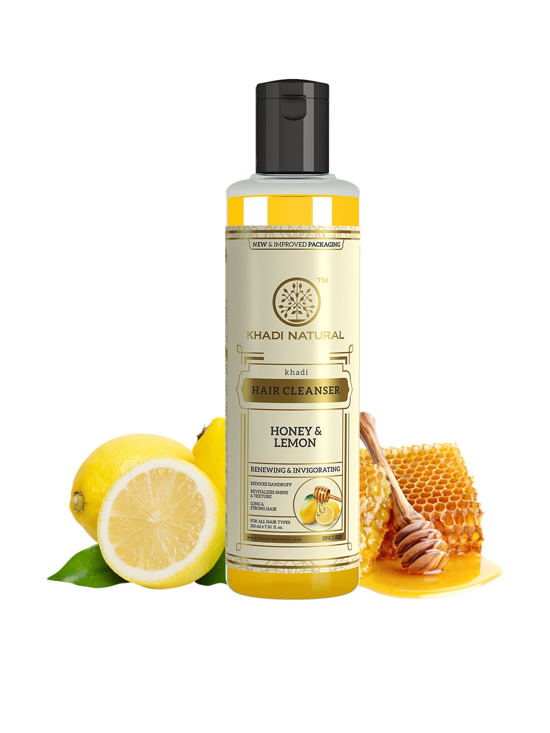 

Khadi Natural Honey & Lemon Hair Shampoo Cleanser - 210ml, Yellow