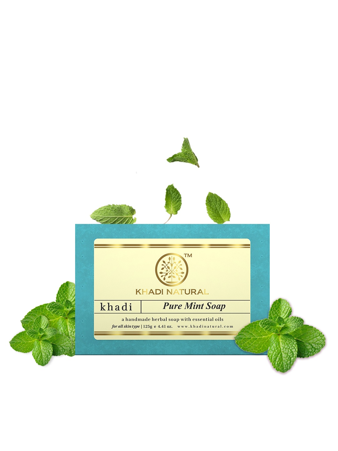 

Khadi Natural Pure Mint Handmade Herbal Soap, Green