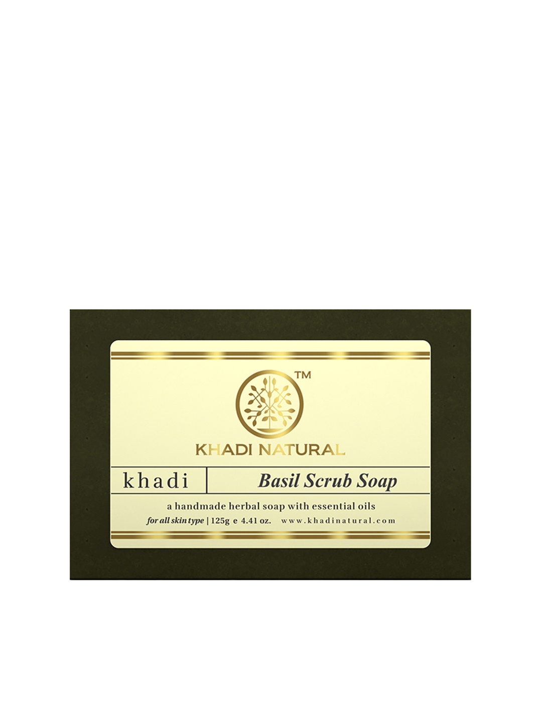 

Khadi Natural Unisex Handmade Basil Scrub Soap, Green