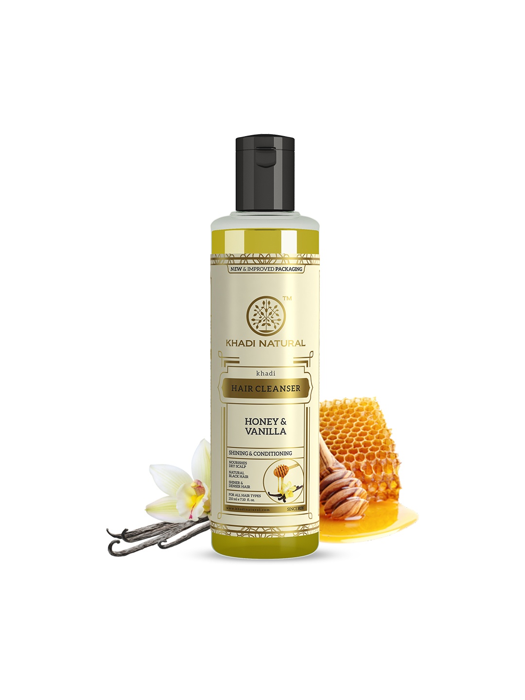 

Khadi Natural Honey & Vanilla Hair Shampoo Cleanser - 210ml, Yellow