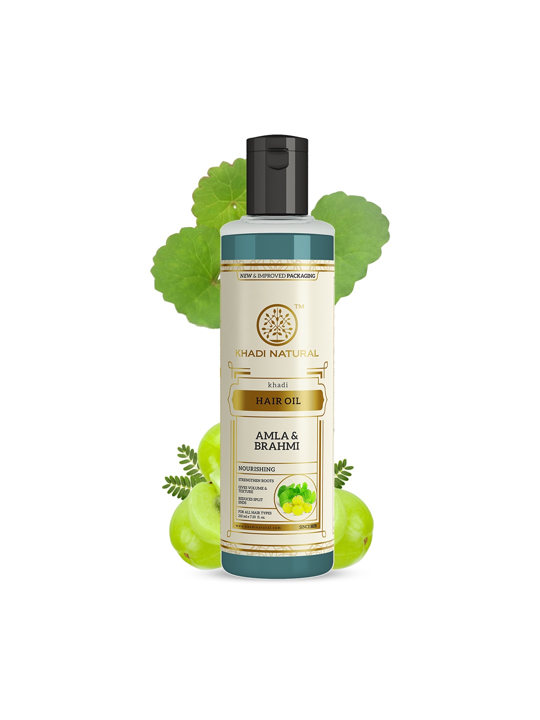 

Khadi Natural Amla & Brahmi Hair Oil To Control Split Ends - 210ml, Green