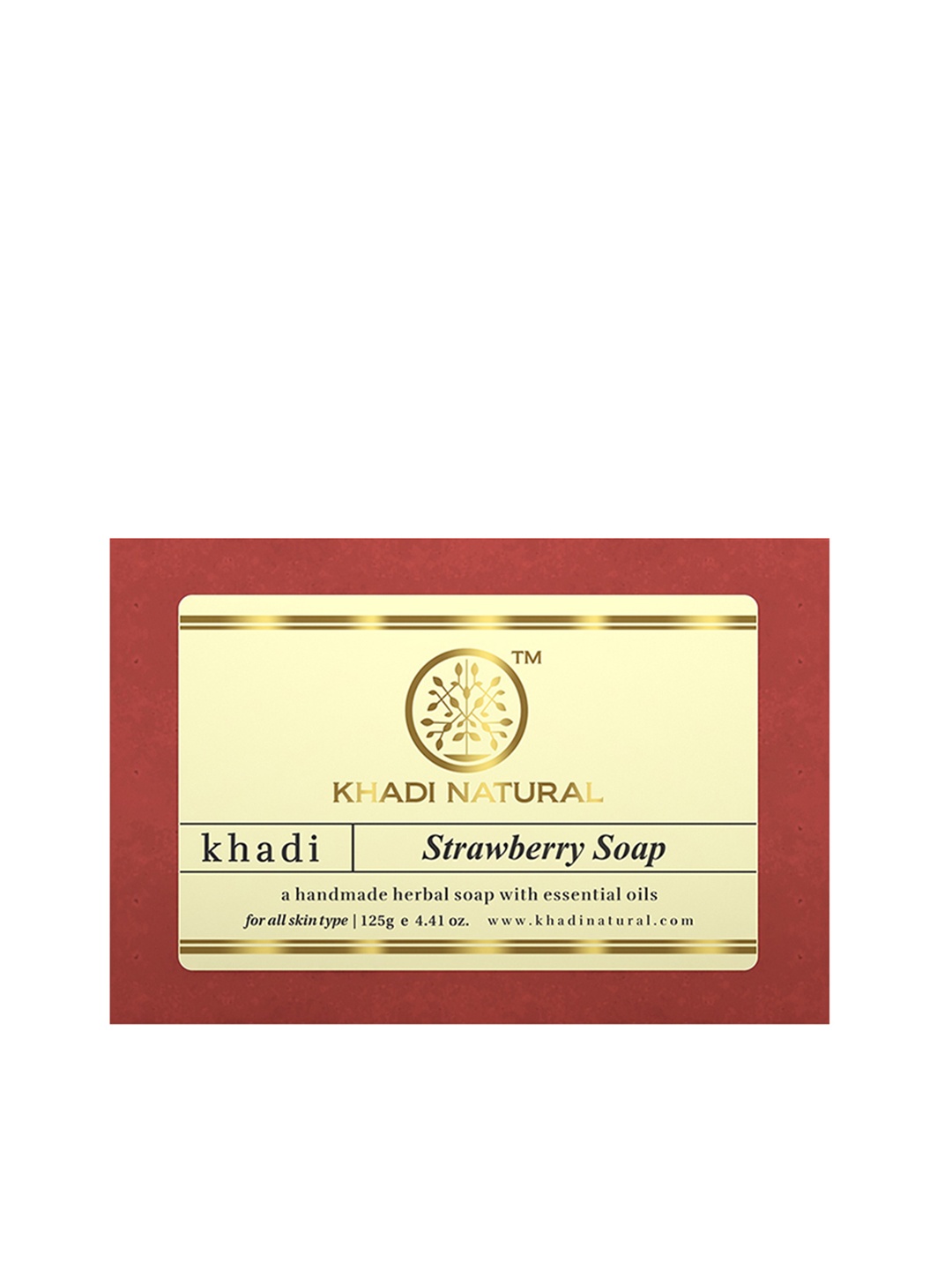 

Khadi Natural Strawberry Handmade Soap For Soft & Radiant Skin - 125g, Red