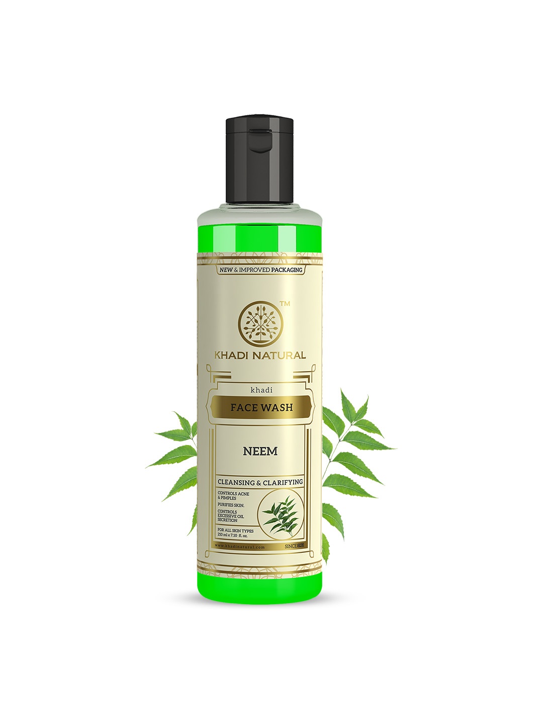 

Khadi Natural Unisex Ayurvedic Neem Face Wash 210 ml, Green