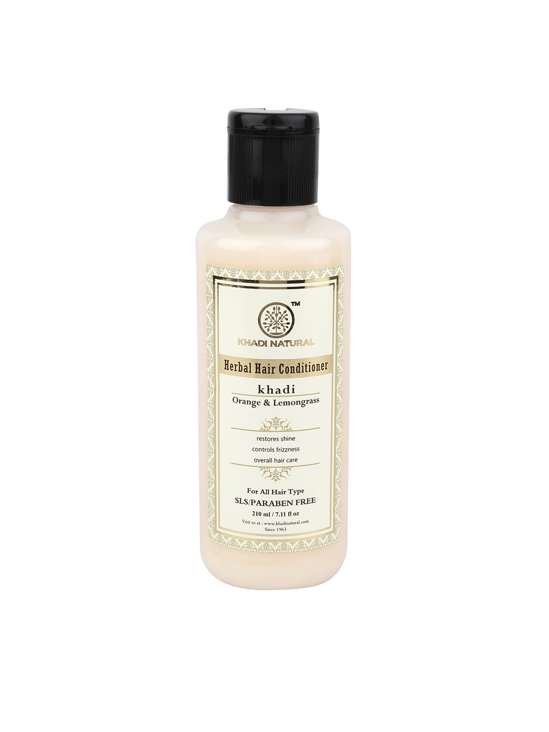 

Khadi Natural Unisex Orange & Lemongrass Herbal Hair Conditioner 210ml, Off white
