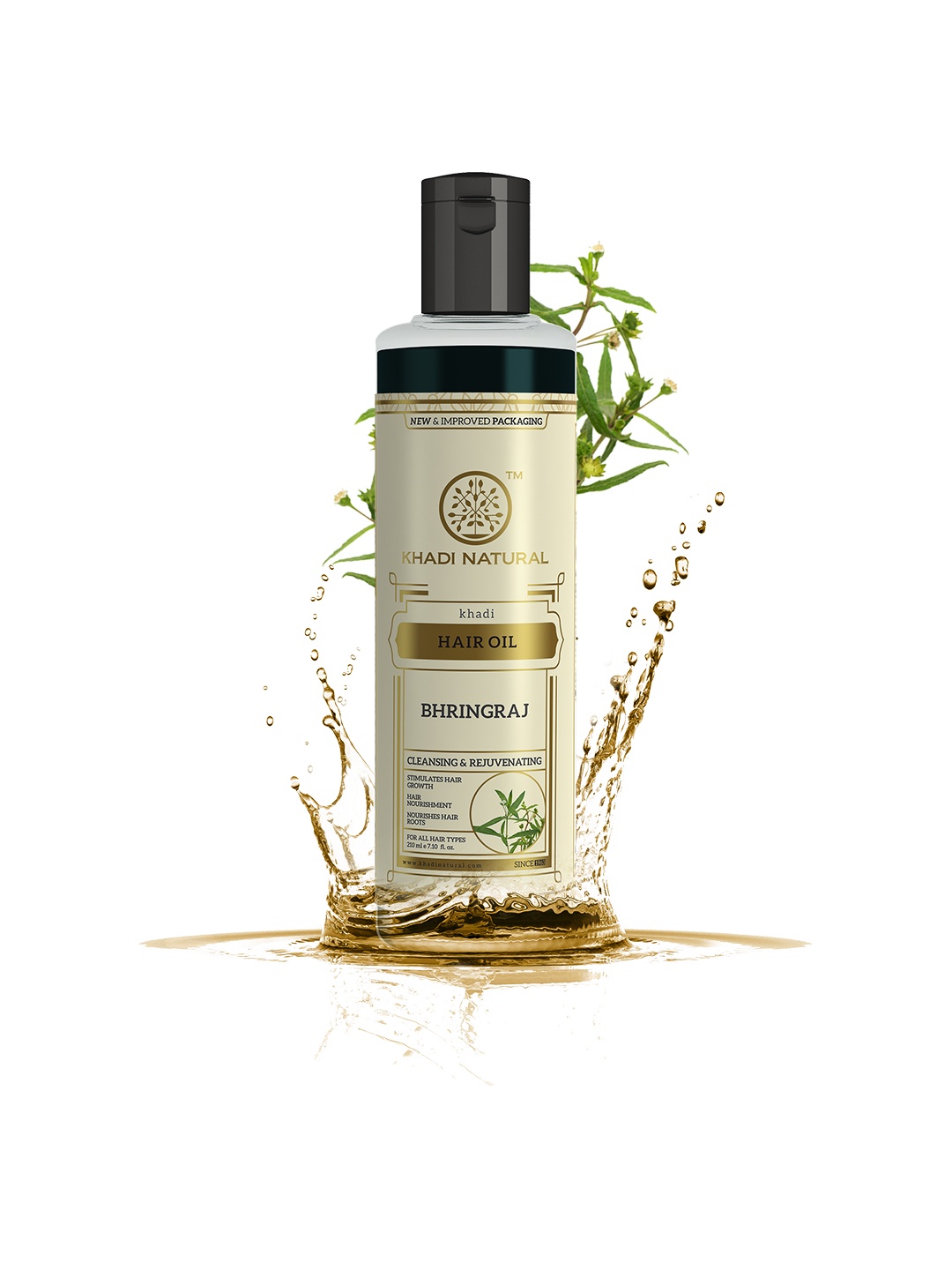 

Khadi Natural Unisex Bhringraj Herbal Hair Oil 210 ml, Black
