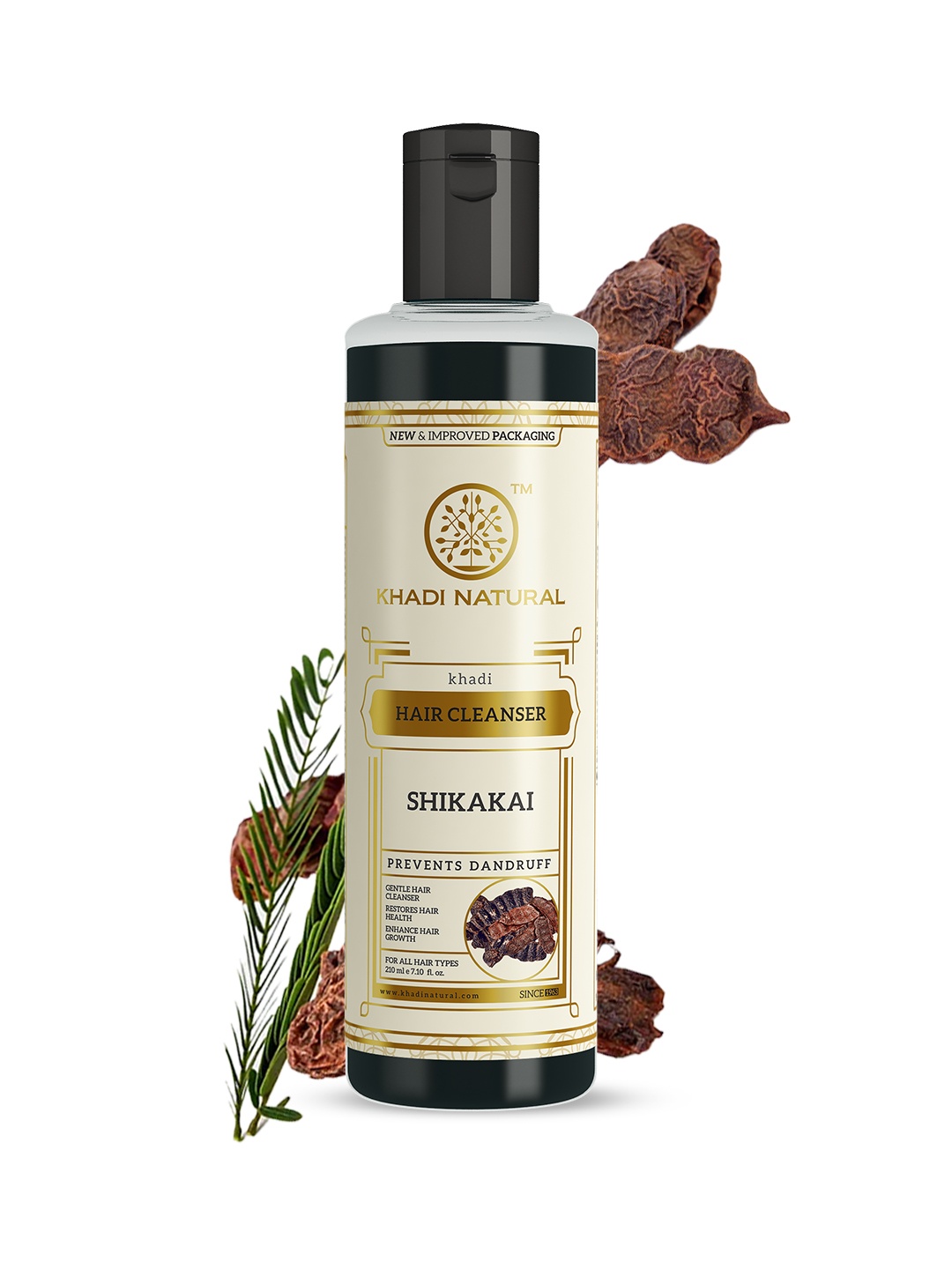 

Khadi Natural Shikakai & Honey Hair Shampoo Cleanser - 210ml, Black