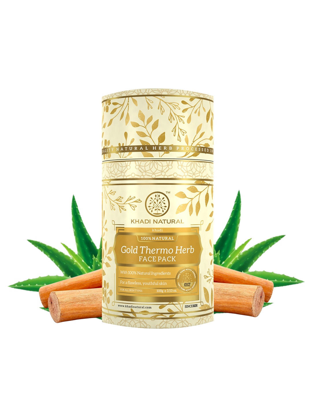 

Khadi Natural Gold Thermo Herb Face Pack To Remove Dead Skin Cells - 100g, Steel