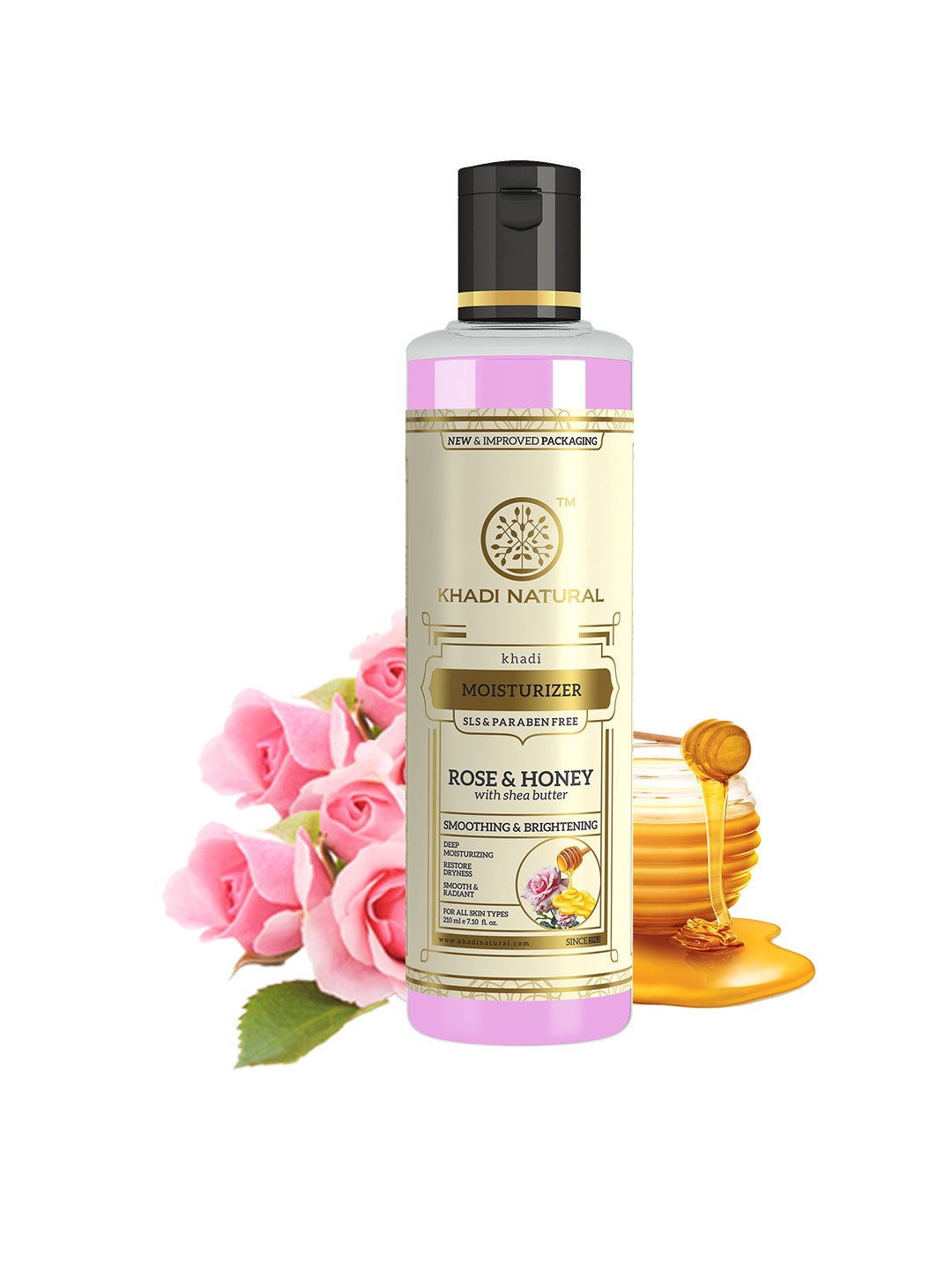 

Khadi Natural Unisex Rose & Honey Herbal Moisturizer 210 ml, Pink