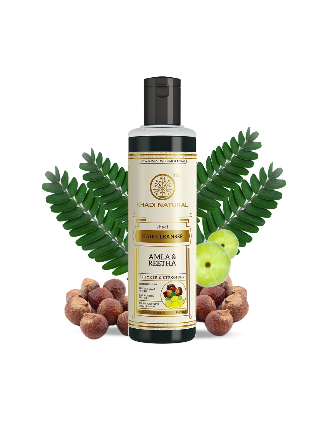 

Khadi Natural Amla & Reetha Hair Shampoo Cleanser - 210ml, Black