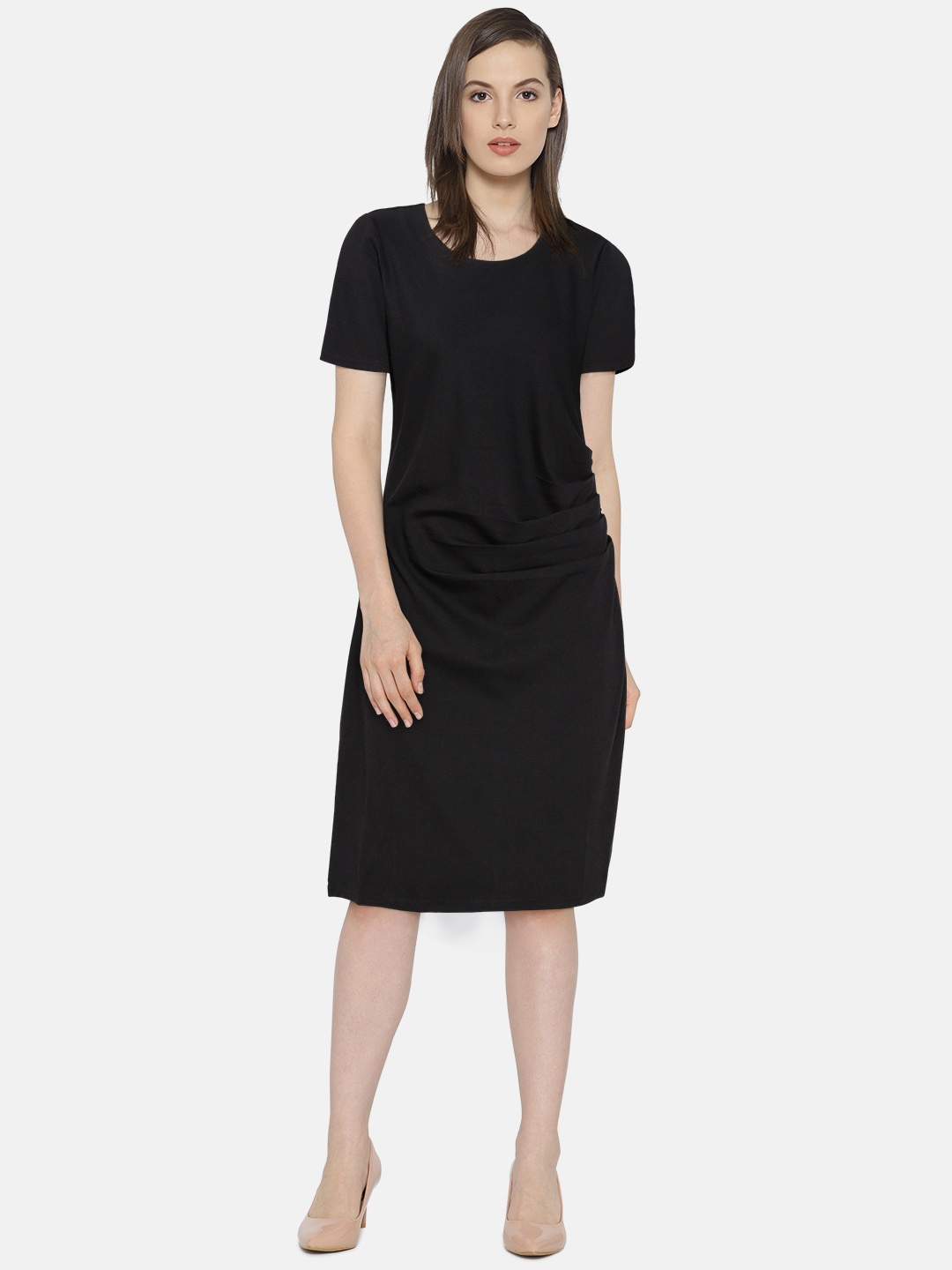 

Vero Moda Women Black Solid Sheath Dress