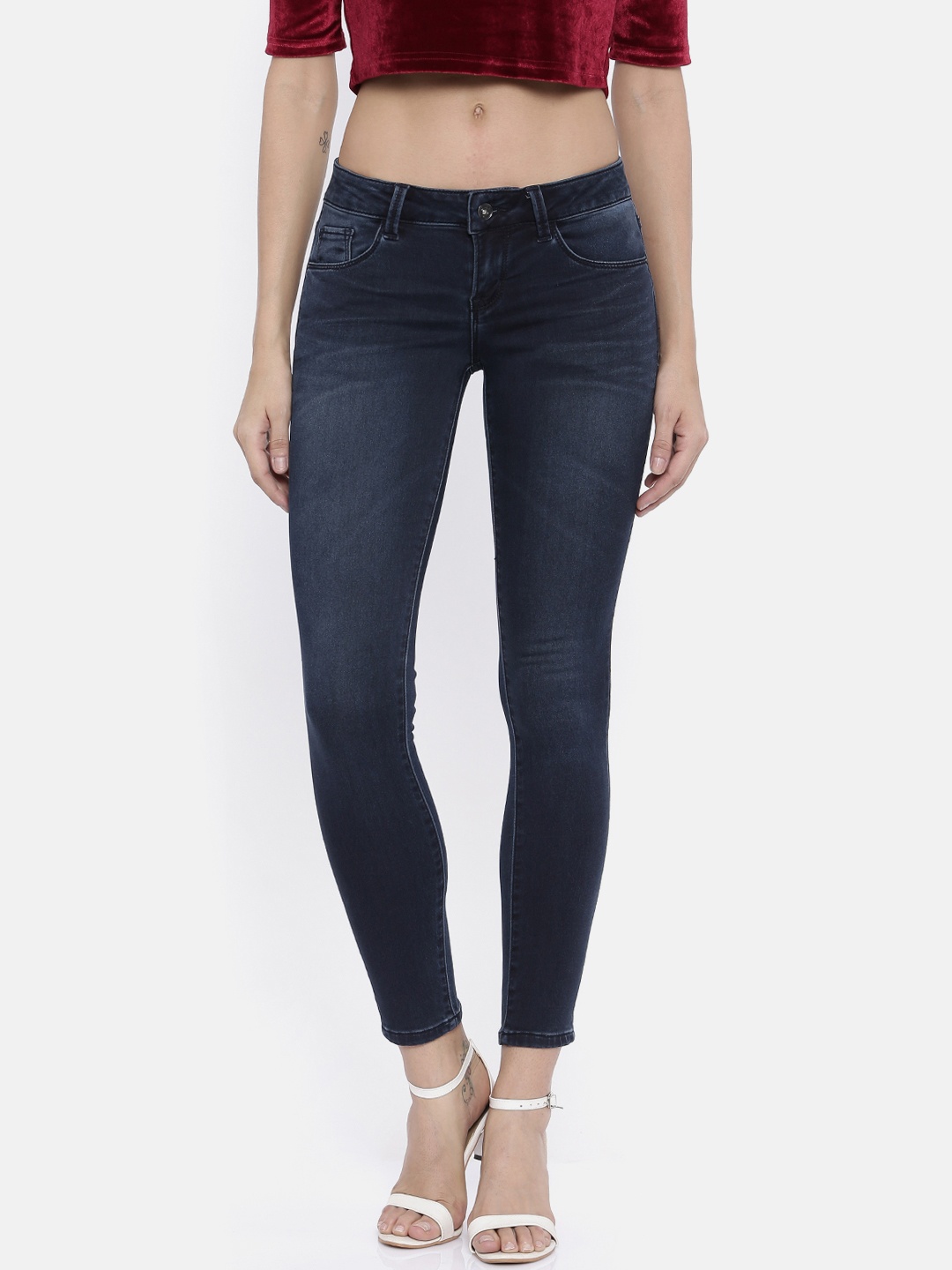 

Deal Jeans Women Blue Skinny Fit Mid-Rise Clean Look Stretchable Jeans