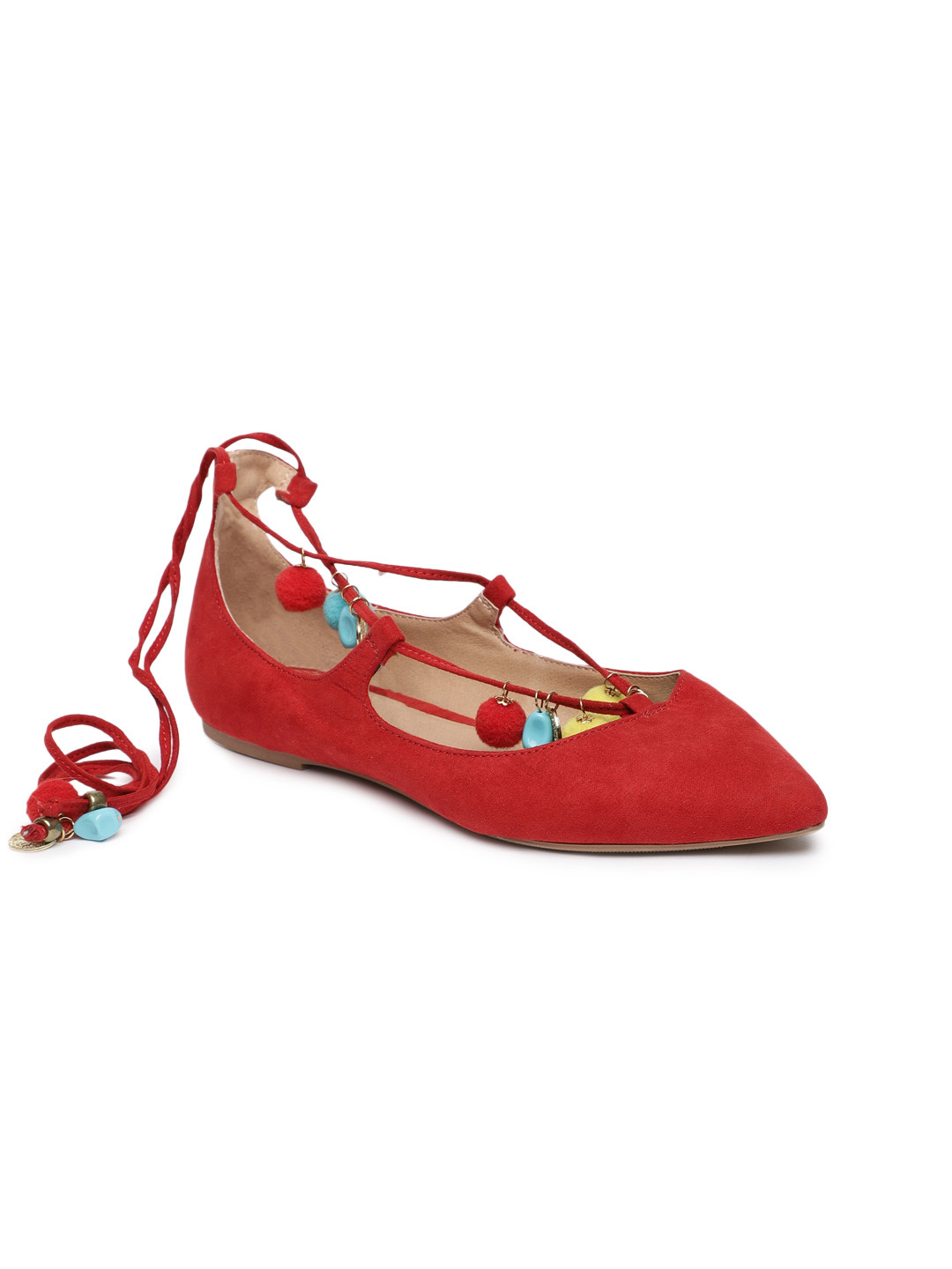 

FOREVER 21 Women Red Solid Synthetic Ballerinas