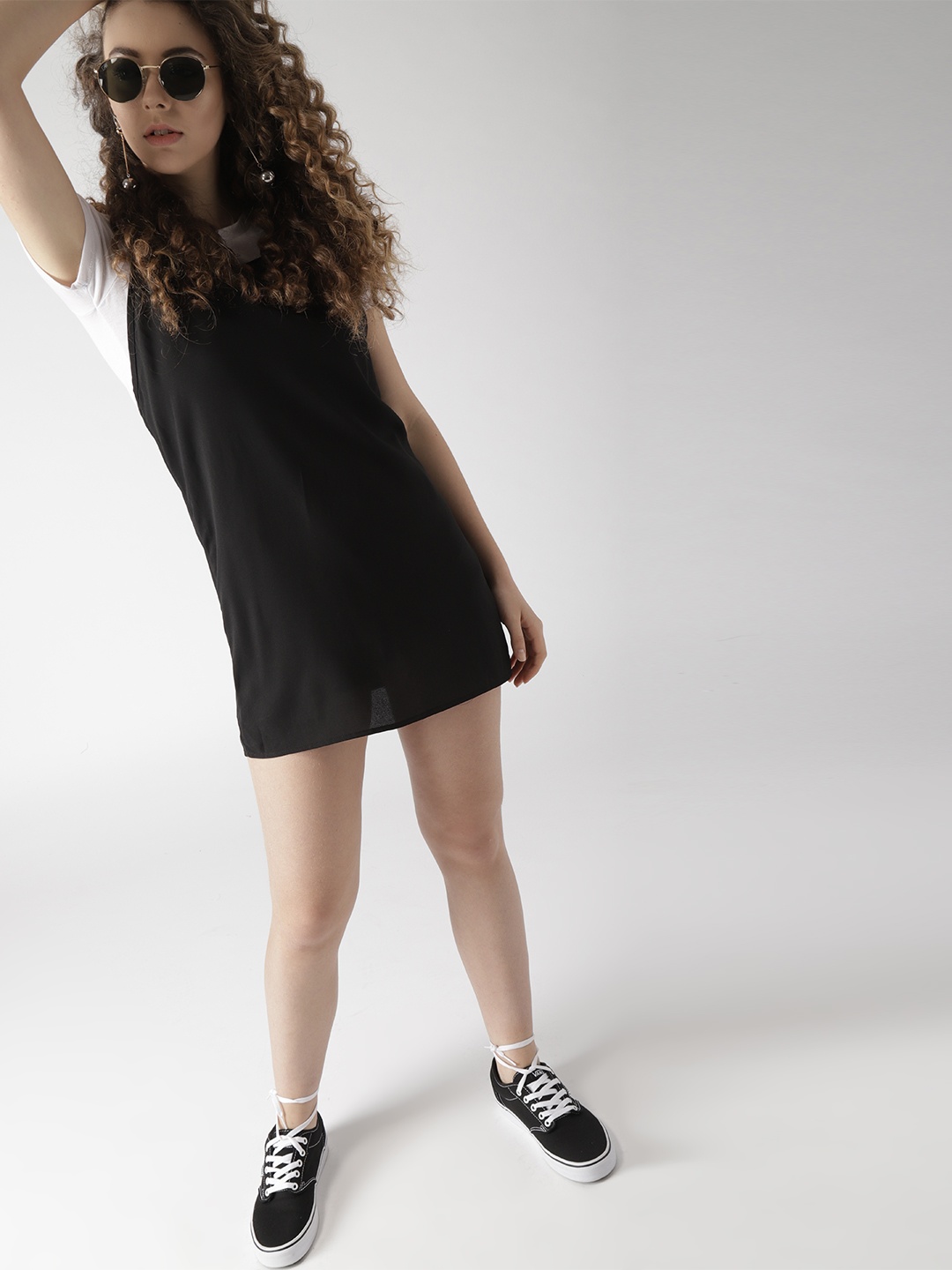 

FOREVER 21 Women Black Solid A-Line Dress