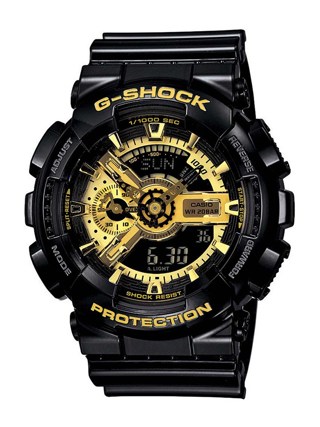 

CASIO Men G-Shock GA-110GB-1ADR Black-Gold Ana-Digi Dial Black Resin Strap Watch G339