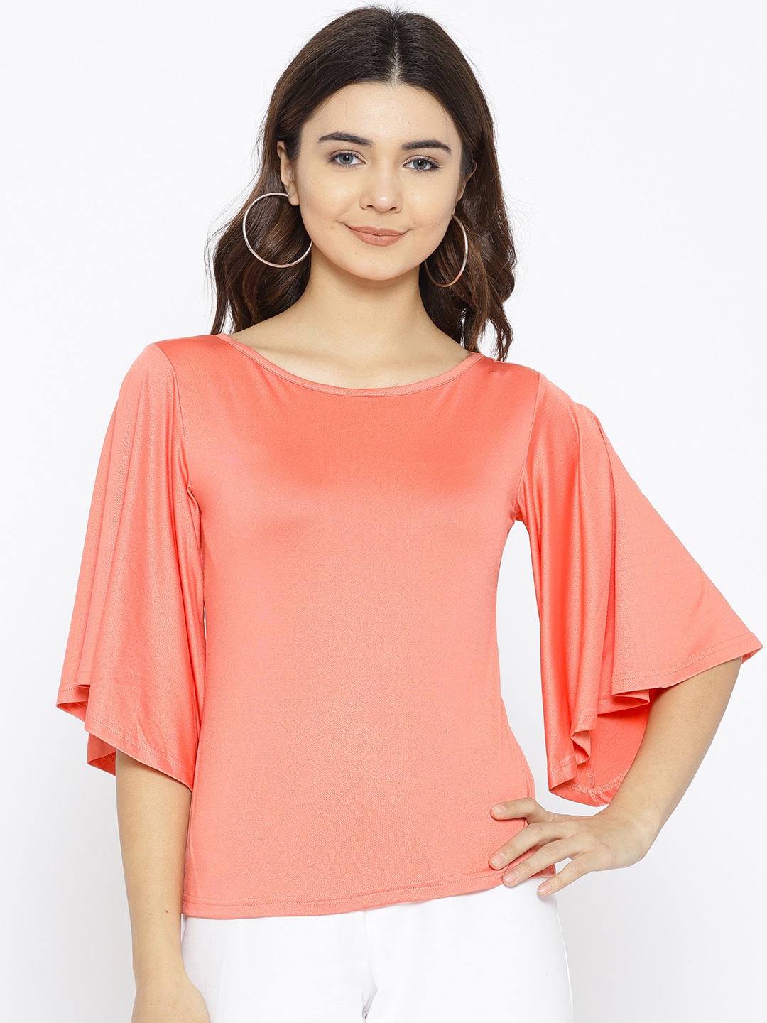 

AND Women Peach-Coloured Solid Top