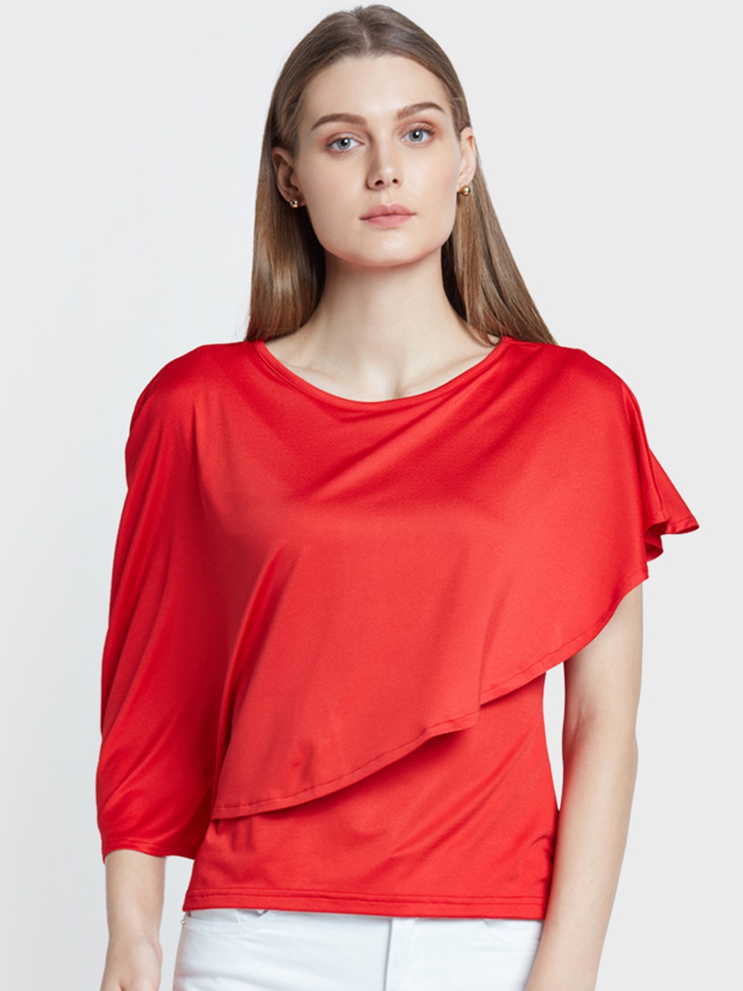 

AND Women Red Solid Top