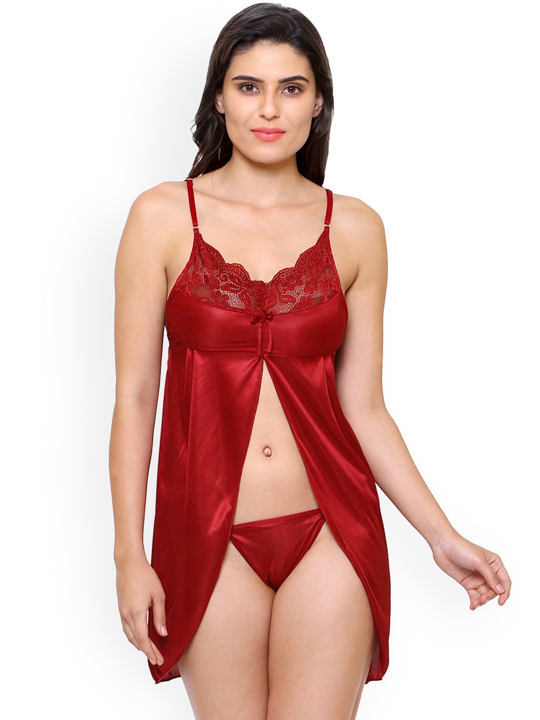 

Klamotten Maroon Solid Baby Doll 41MM