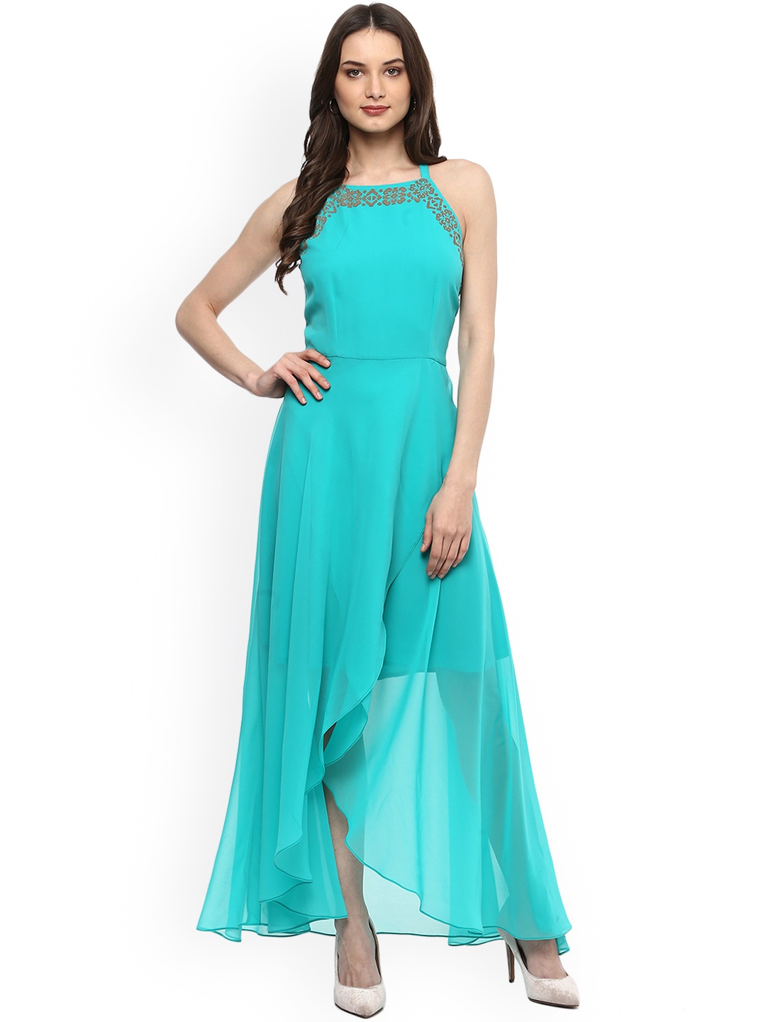 

MABISH by Sonal Jain Women Sea Green Embellished Maxi Dress