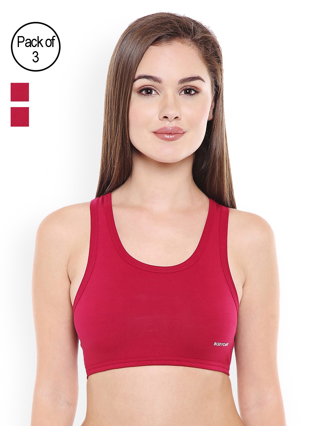 

Bodycare Pack of 3 Full Coverage Sports Bras E1610MHMHMH, Maroon