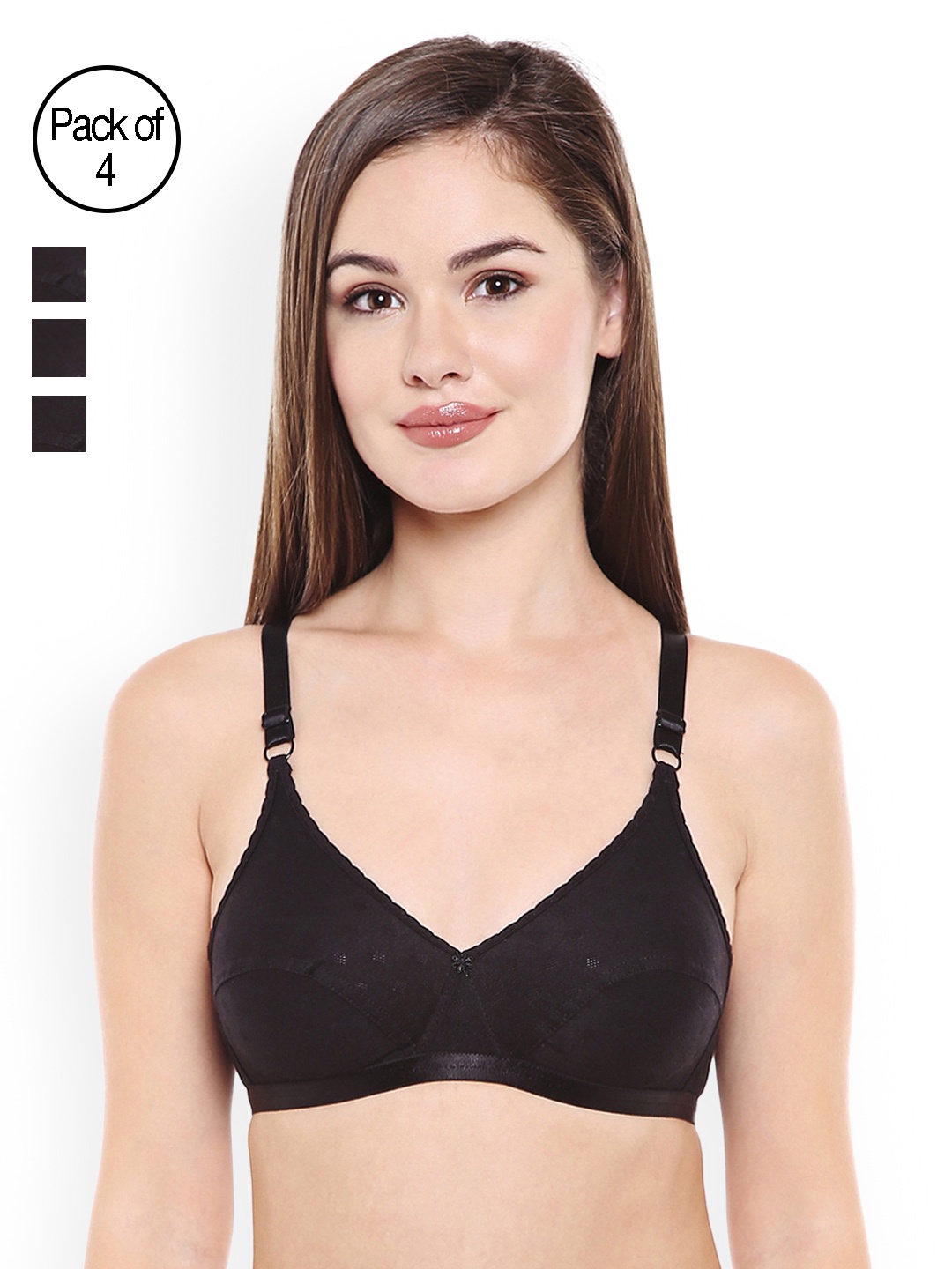 

Bodycare Pack of 3 Full Coverage Bras E1507BBBB, Black