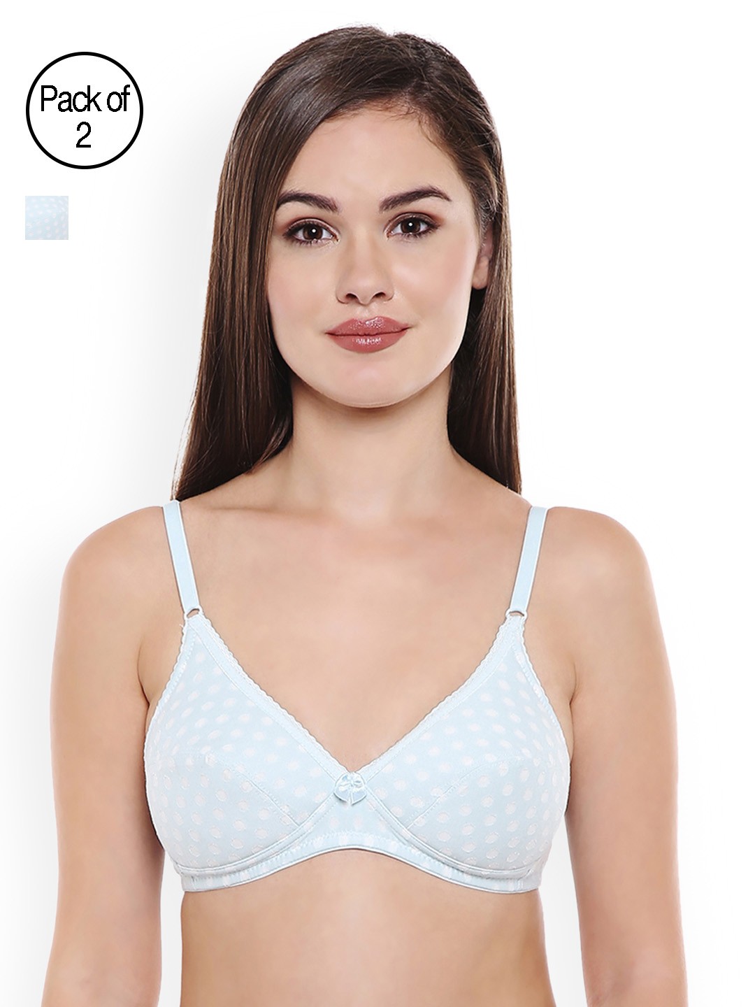 

Bodycare Blue Printed Pack of 2 Non-Wired Heavily Padded Everyday Bra E1522SKSK