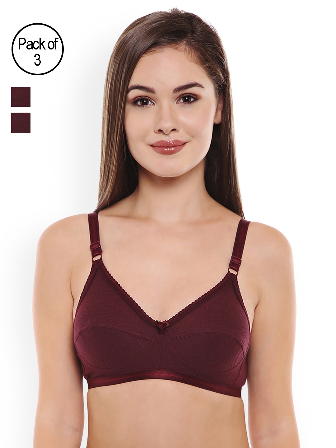 

Bodycare Pack of 3 Bras, Purple