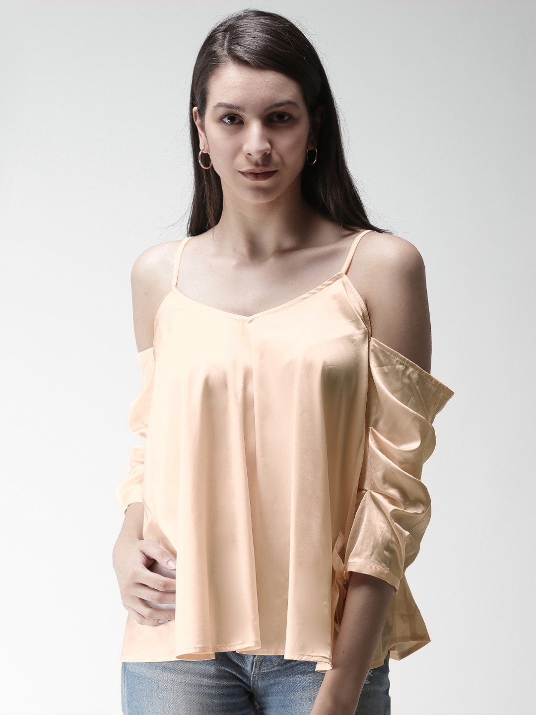 

FOREVER 21 Women Peach Solid Top