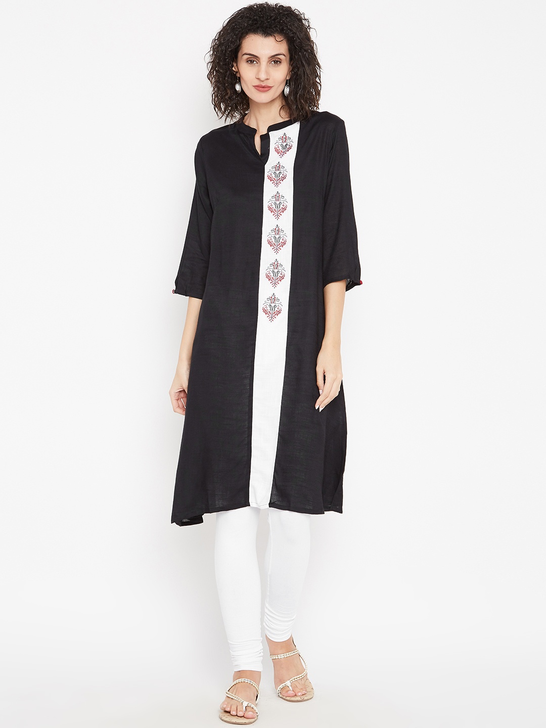 

Karigari Women Black Solid A-Line Kurta