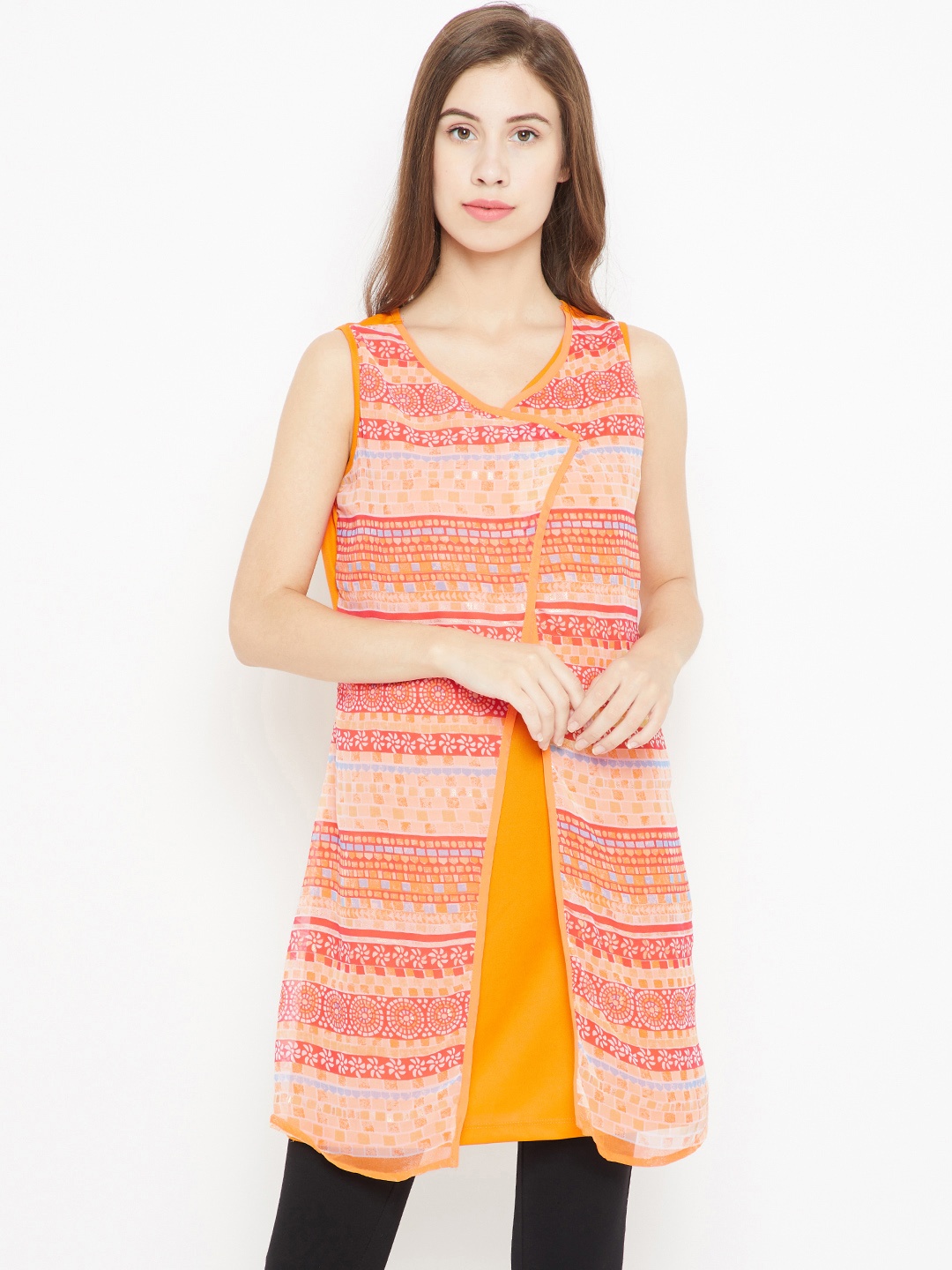 

Bronz Red & Orange Printed Tunic