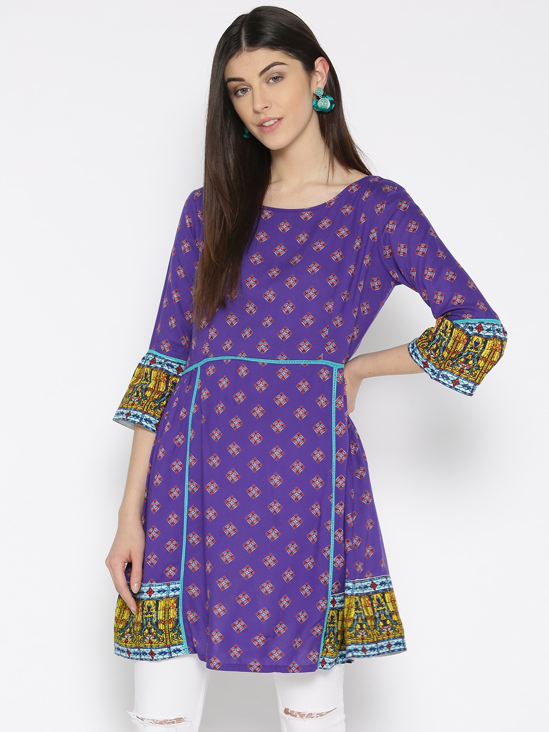 

Bronz Women Purple Printed Tunic