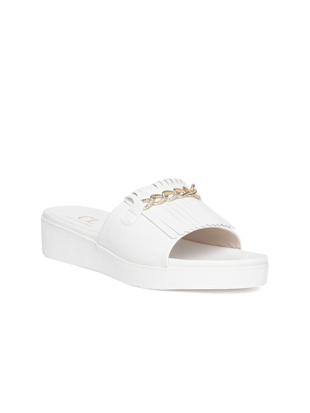 

Carlton London Women White Fringed Flatforms