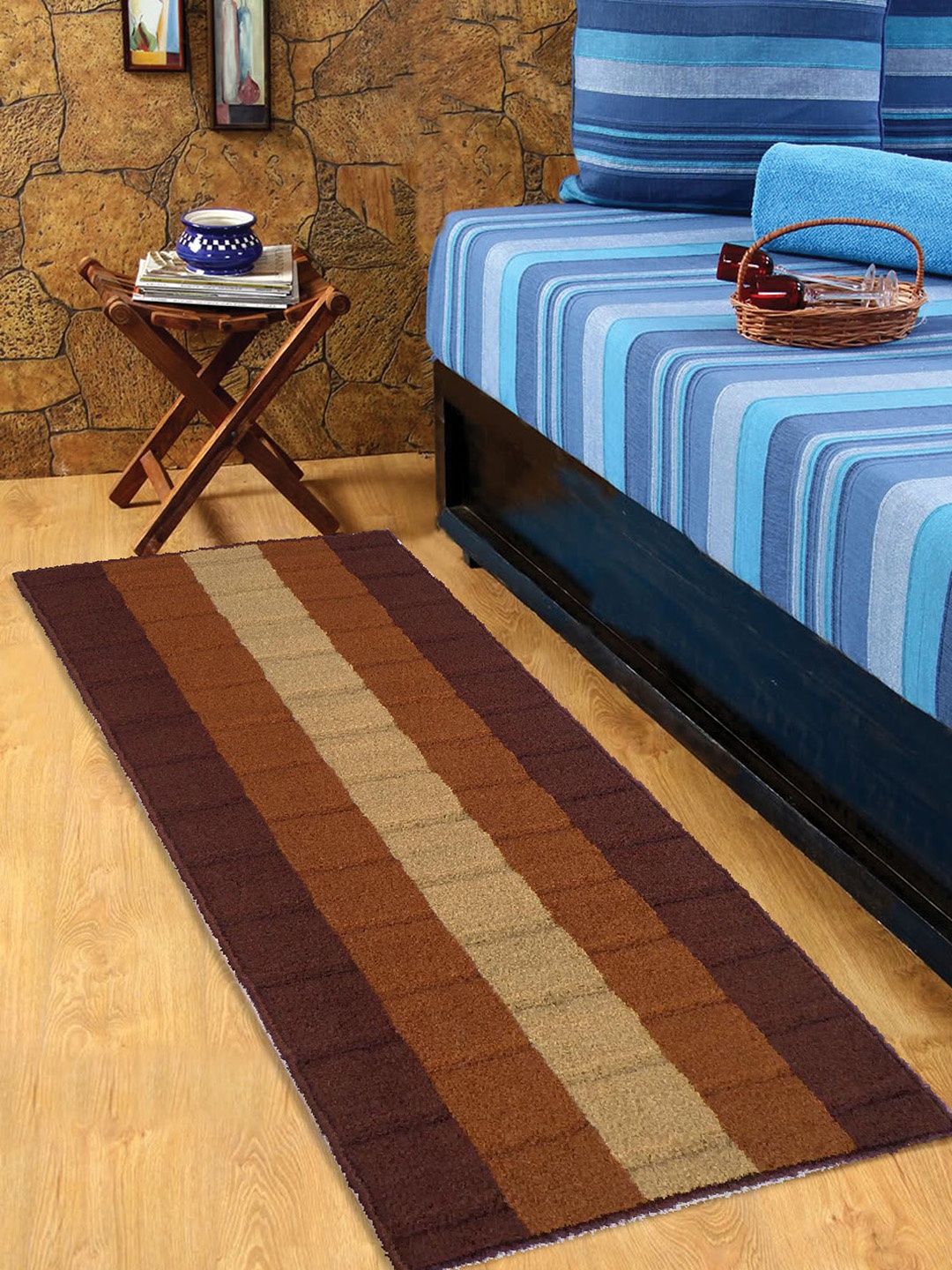 

Status Brown & Beige Striped 57 cm x 140 cm Bedside Runner