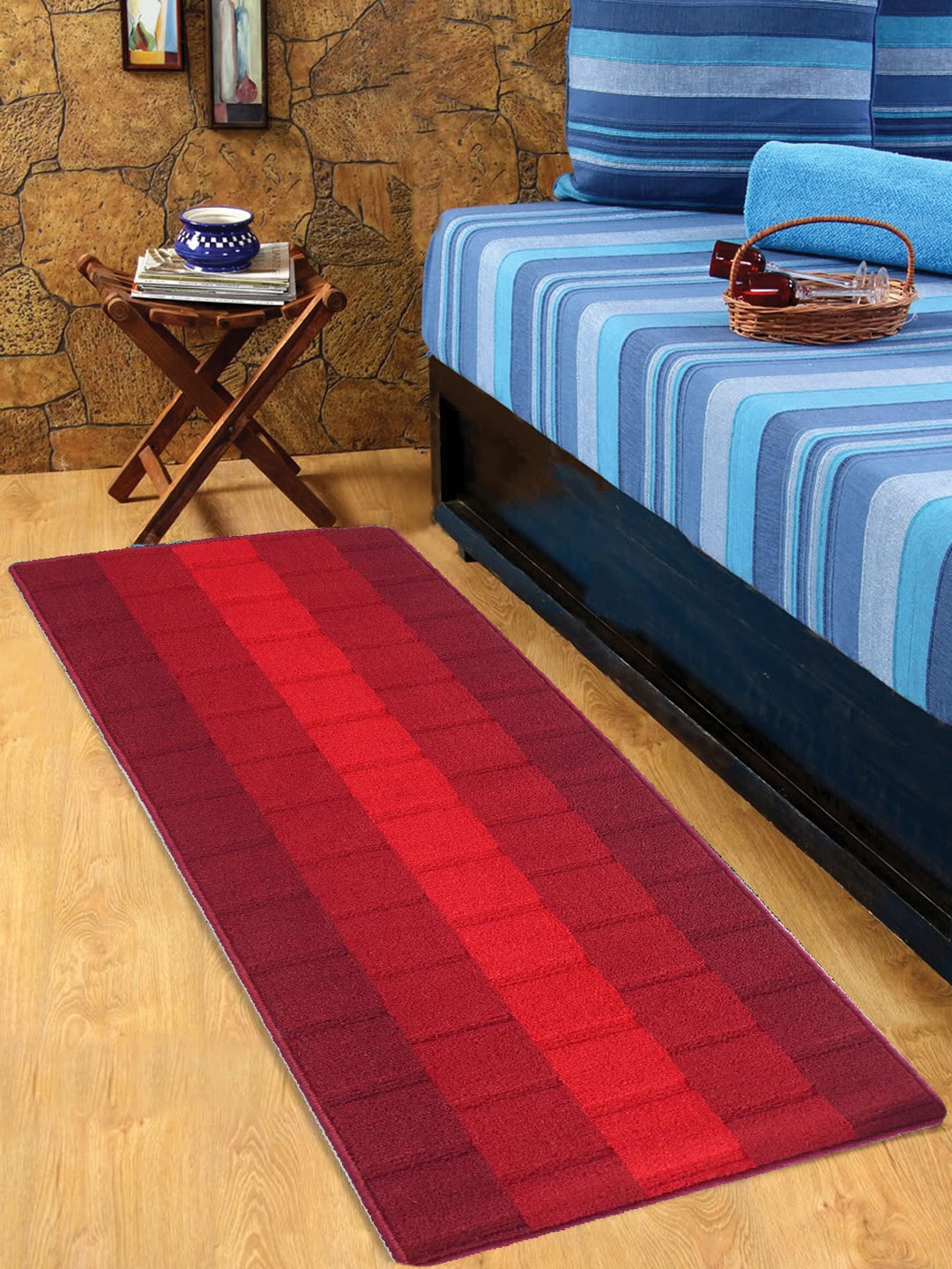 

Status Red & Maroon Striped 57 cm x 140 cm Bedside Runner