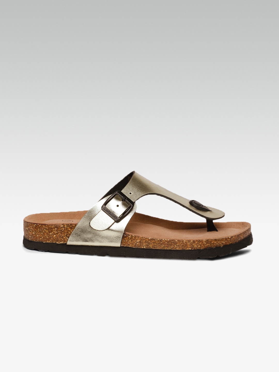 

Carlton London Women Gold-Toned Solid Open Toe Flats