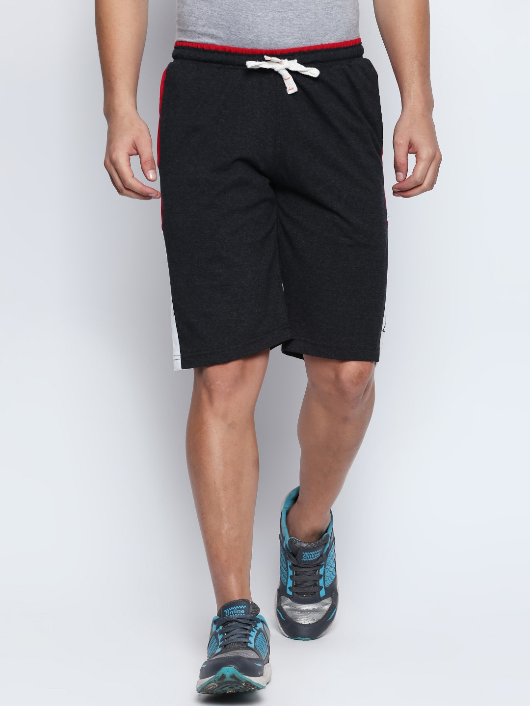 

FiTZ Men Charcoal Printed Regular Fit Sports Shorts
