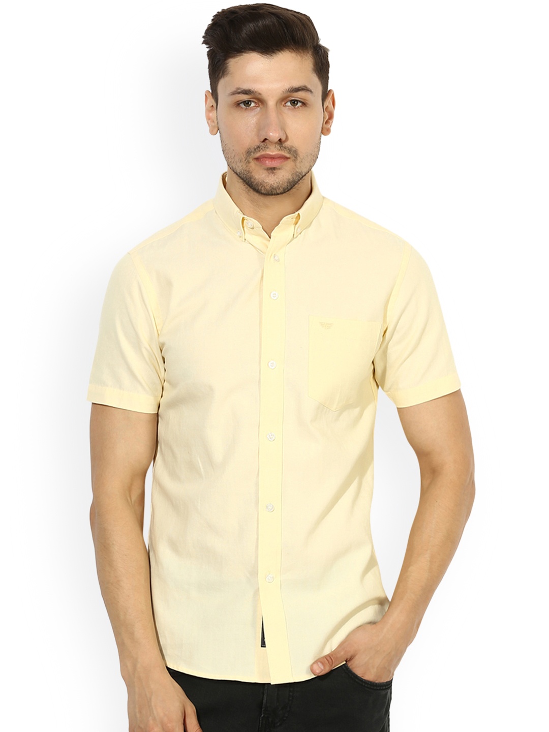 

Red Tape Men Yellow Comfort Regular Fit Solid Casual Shirt