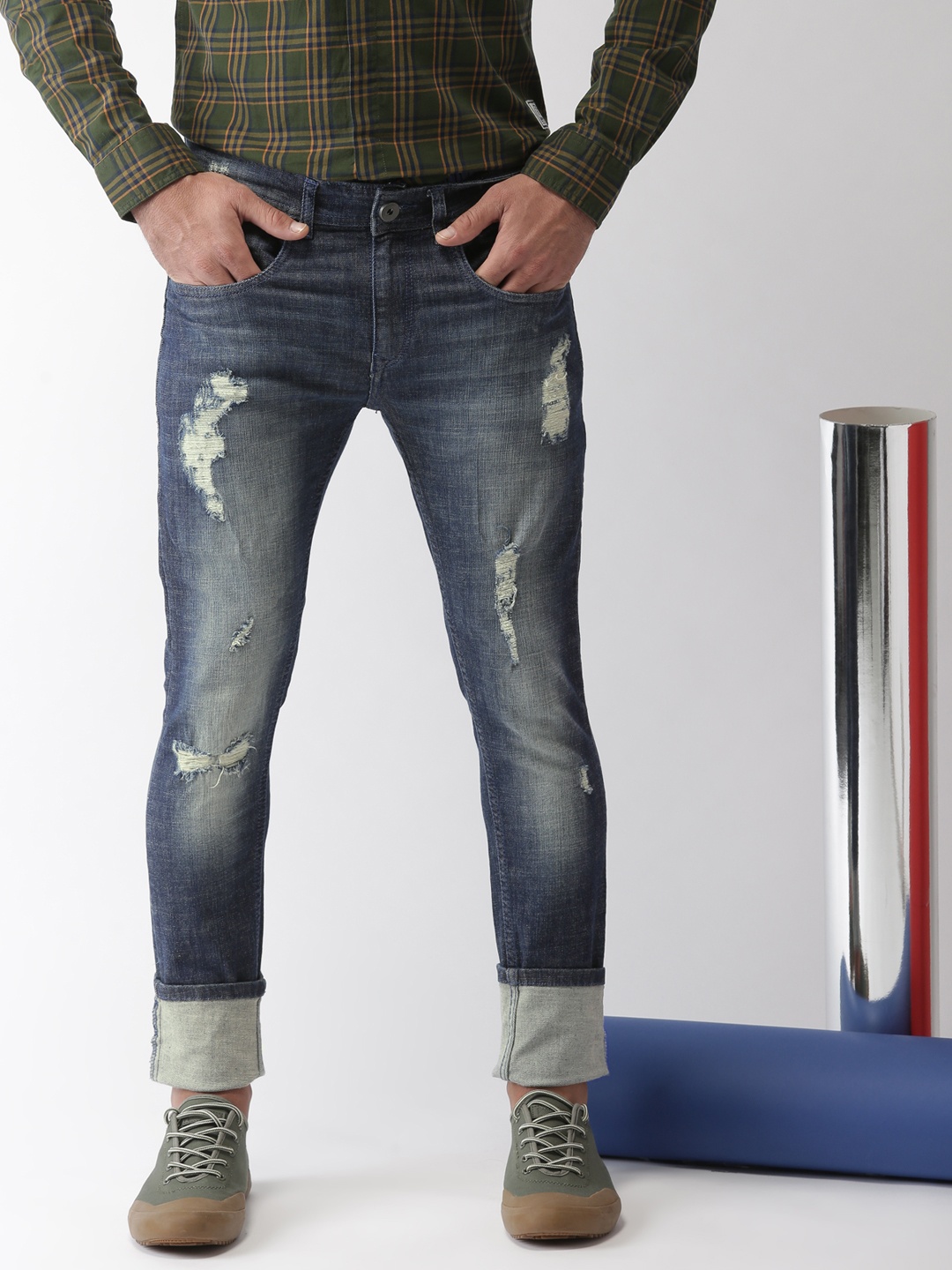 

Harvard Men Blue Skinny Fit Mid-Rise Mildly Distressed Stretchable Jeans