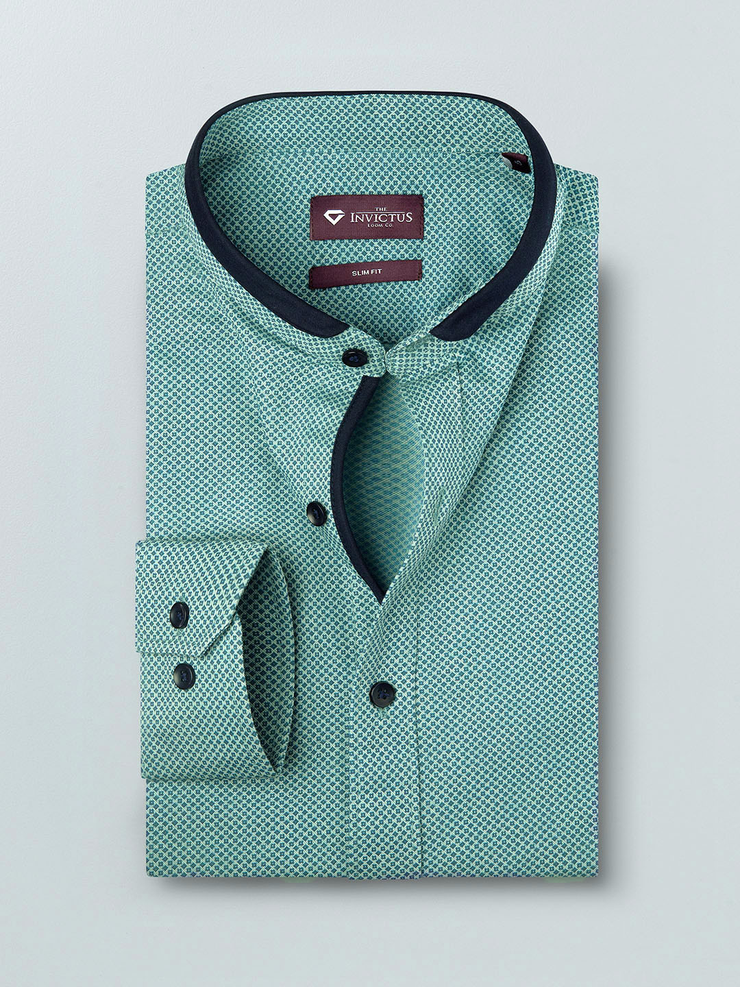

INVICTUS Men Blue Slim Fit Printed Semiformal Shirt