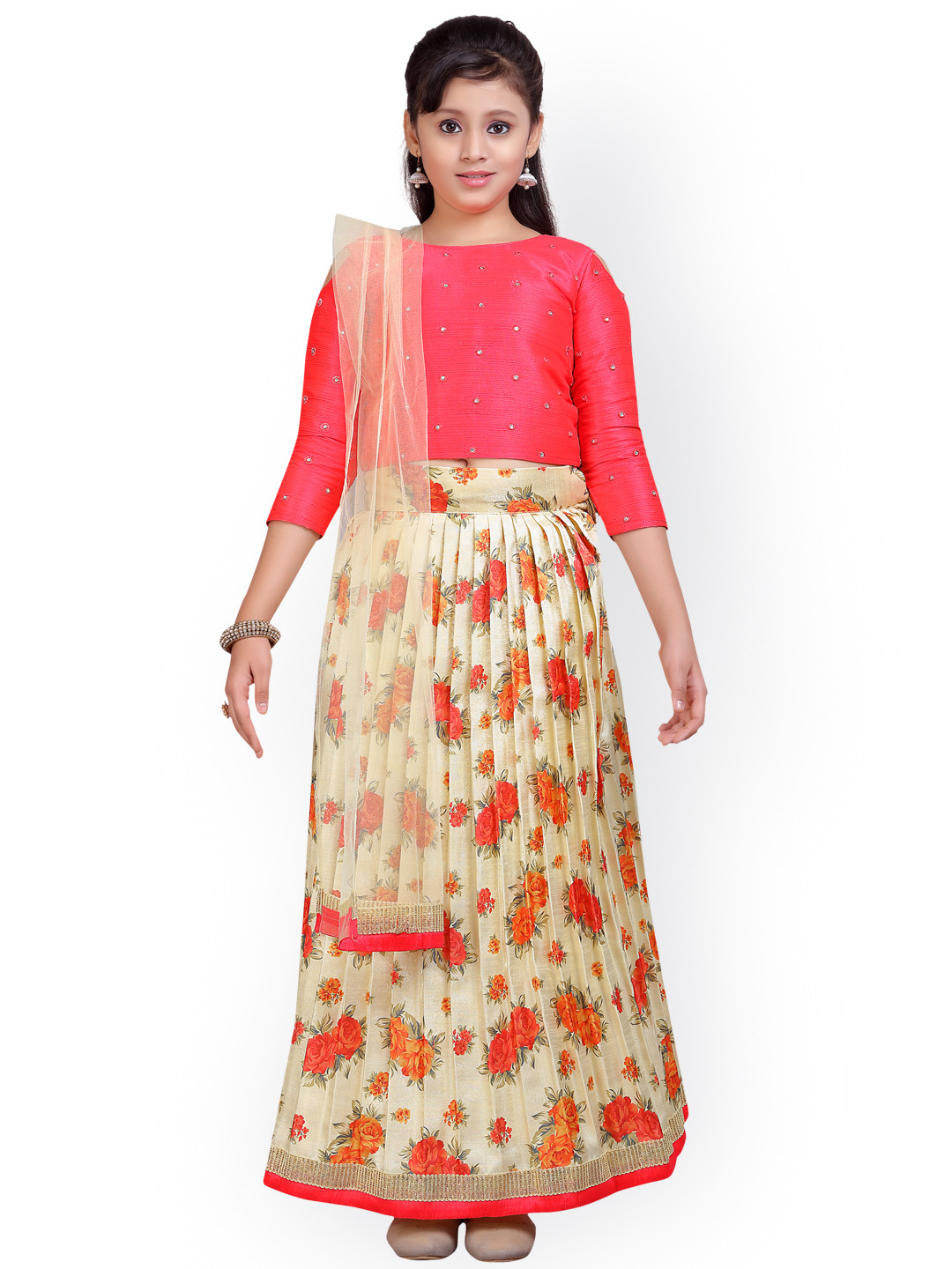 

ADIVA Pink Ready to Wear Lehenga & Blouse with Dupatta