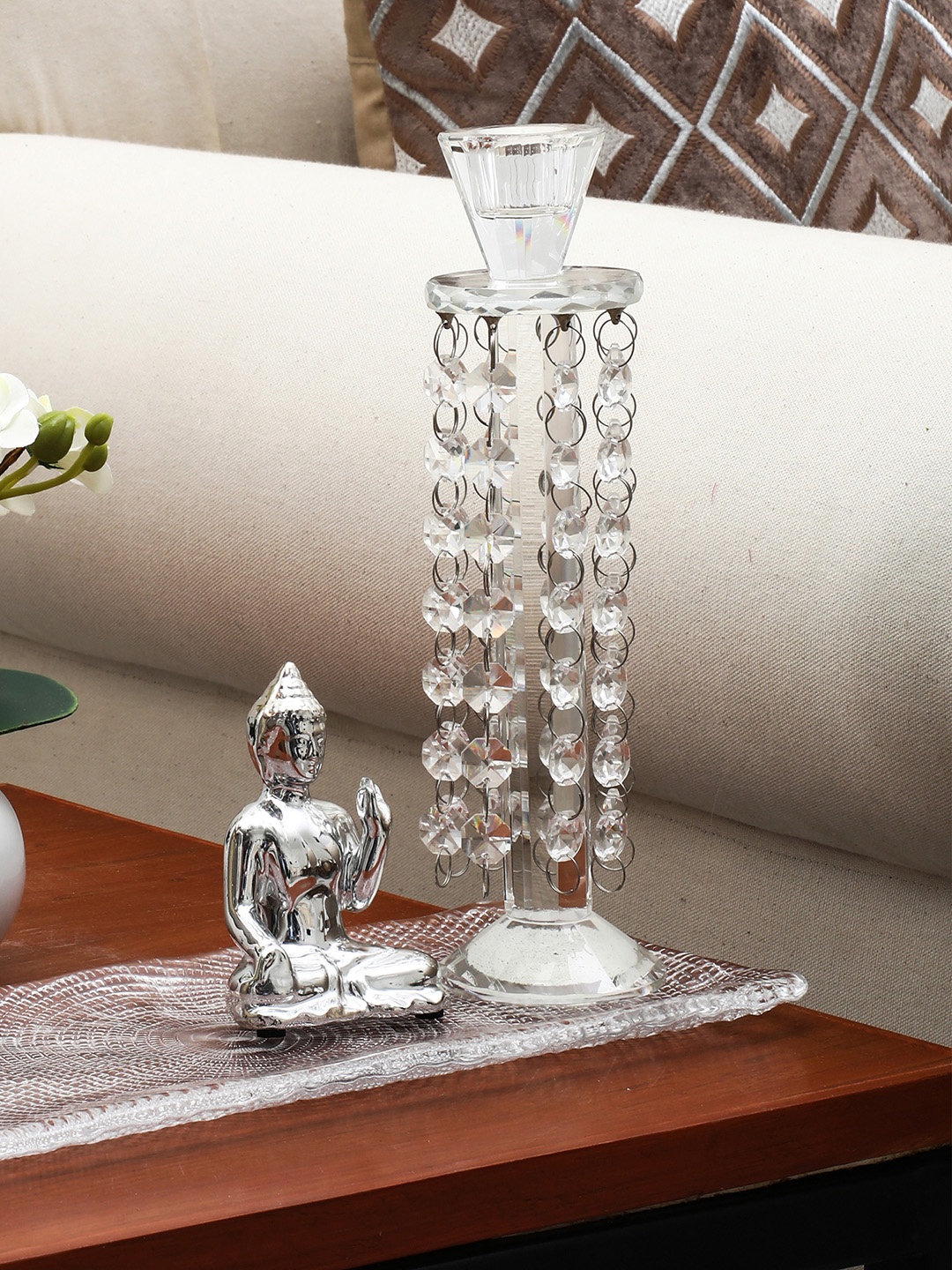 

Pure Home and Living Transparent Crystal Taper Candle Holder
