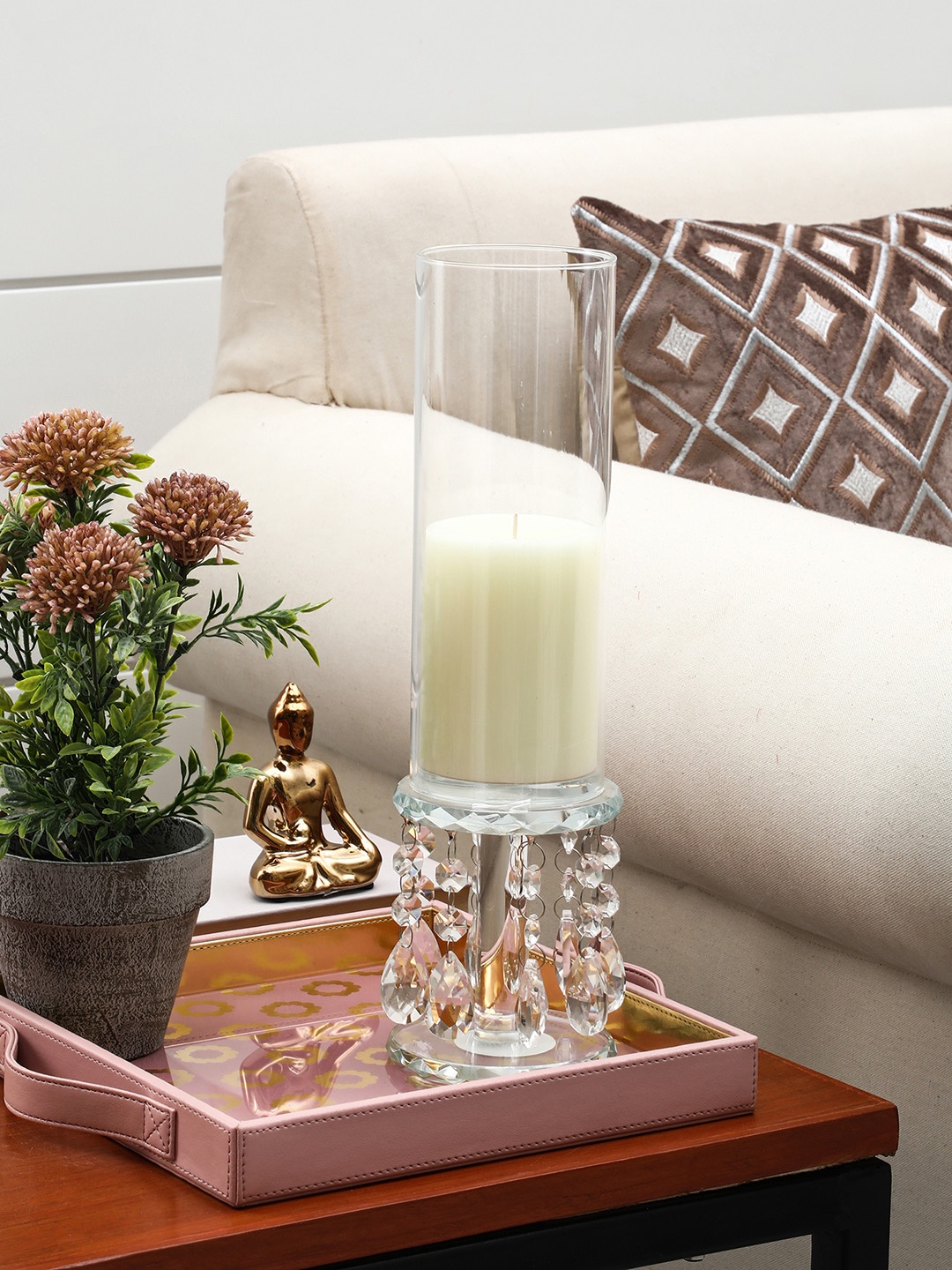 

Pure Home and Living Transparent Crystal Candle Holder
