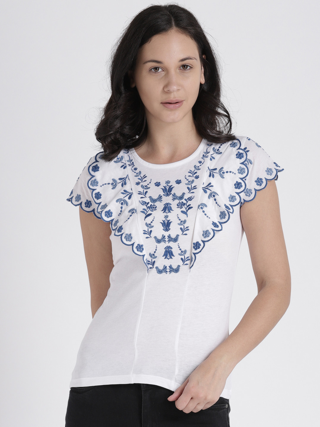 

Splash Women White Self Design Top