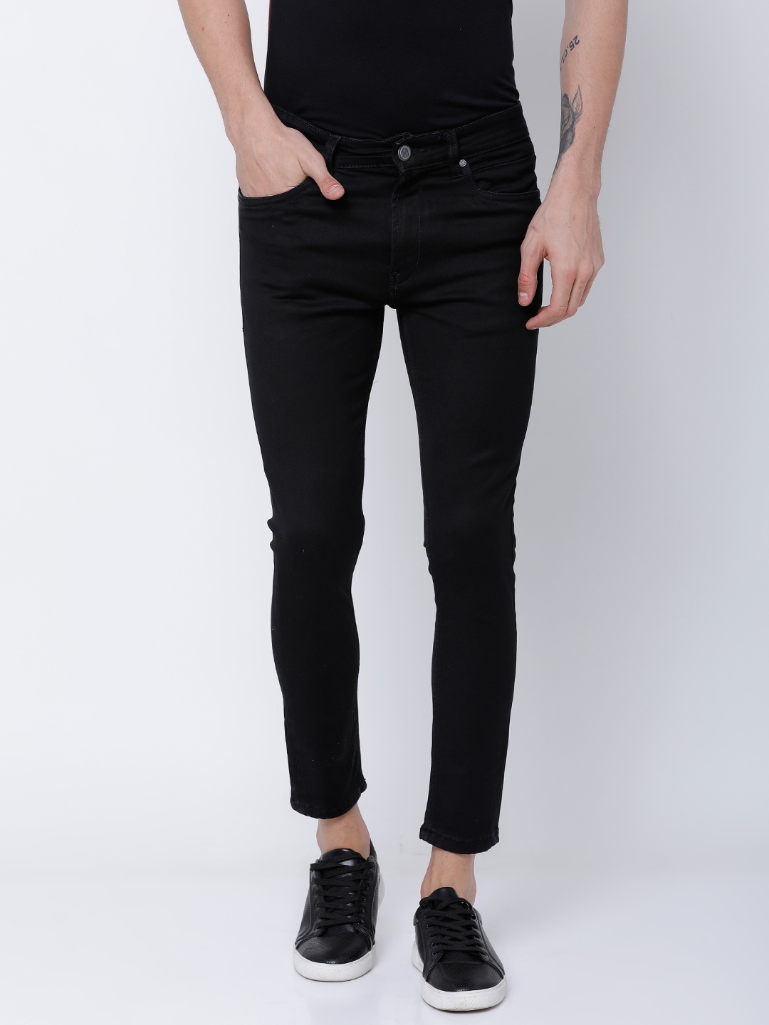 

LOCOMOTIVE Men Black Slim Fit Mid-Rise Clean Look Stretchable Jeans